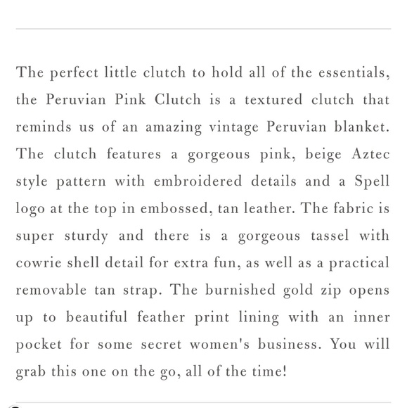 SALE Last 1 Spell Peruvian Pink Clutch NWT - Picture 6 of 6